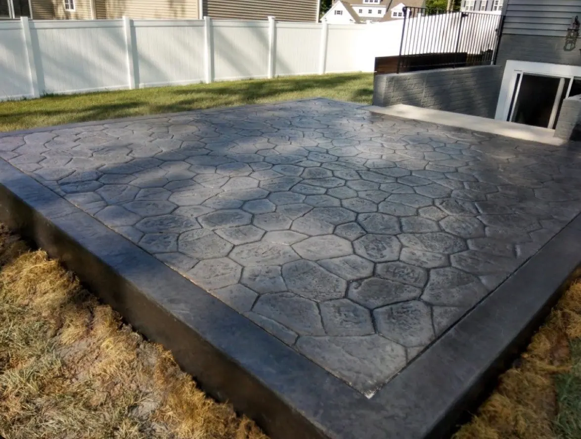 Charcoal stamped patio